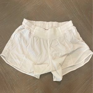 White Lululemon Running Shorts, Size 6